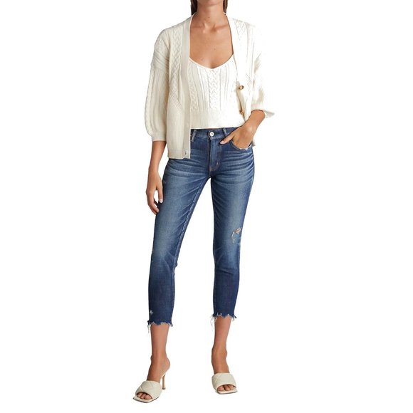 NEW Moussy Vintage 29 (6-8)  Checotah Distressed Stretch Skinny Ankle Jeans - Picture 3 of 7